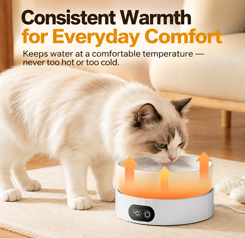 4 Pet Heated Water & Food Bowls for Cats & Dogs | Winter Dual Use Water Fountain