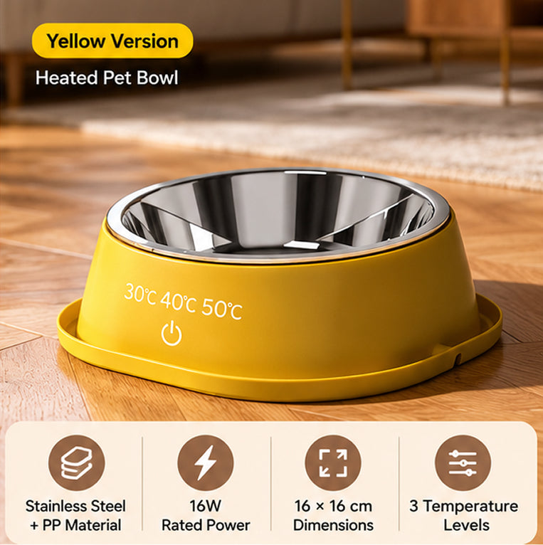 4 Pet Heated Water & Food Bowls for Cats & Dogs | Winter Dual Use Water Fountain